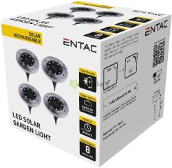  Entac Kerti Szolr Lmpa 10cm Manyag 8 LED taposlmpa 4db/doboz