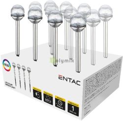  Entac Kerti Szolr Lmpa 34cm Rozsdamentes acl veg fej 1 LED RGB