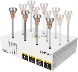  Entac Kerti Szolr Lmpa 40cm Rozsdamentes acl Sznes Mozaik veg 1 LED 12/display