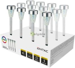  Entac Kerti Szolr Lmpa 40cm Rozsdamentes acl Mozaik veg 1 LED RGB 12/knl