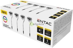  Entac Kerti Szolr Lmpa 30cm RGB Rozsdamentes Acl Kristly forma 1 LED 4/doboz