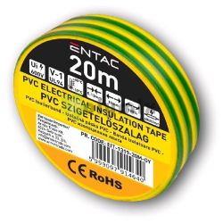  Entac Szigetelszalag 0.13x19mm Zld-Srga 20m