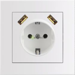  Entac Arnold sllyeszthet fali aljzat fldelt + 2 USB 2.1A (ssz.) Fehr