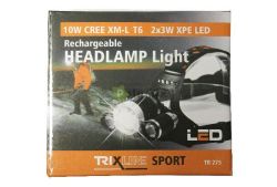  TRIXLINE 10W CREE + 2x3W XPE LED-es akkumultoros fejlmpa TR275