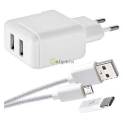  EMOS Univerzlis USB tlt 3.1A + micro USB kbel + talakt USB-C