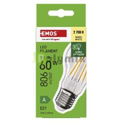  EMOS LED FLM A60 3,8W(60W) 806lm E27 WWA CLASS